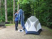  Setting up a tent, then a fly