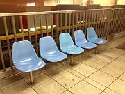  Chairs at a subway station platform