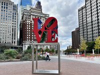  LOVE sculpture by Robert Indiana 1970.   

LOVE Park, officially known as John F Kennedy Plaza.