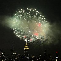  Hoboken Italian Festival fireworks viewed from the hotel room window. 